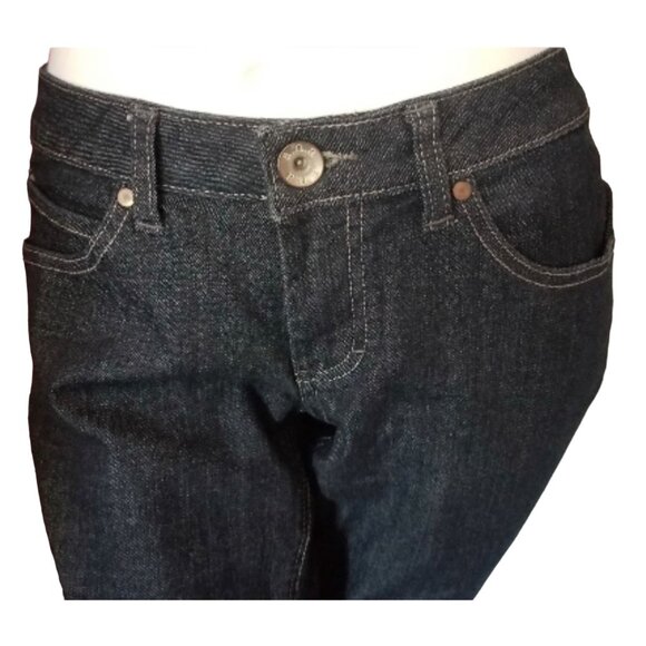 a.n.a. Curvy Fit Skinny Leg Denim Jeans Sz 6 Petite Womens Pockets Dark Rinse - Picture 3 of 9